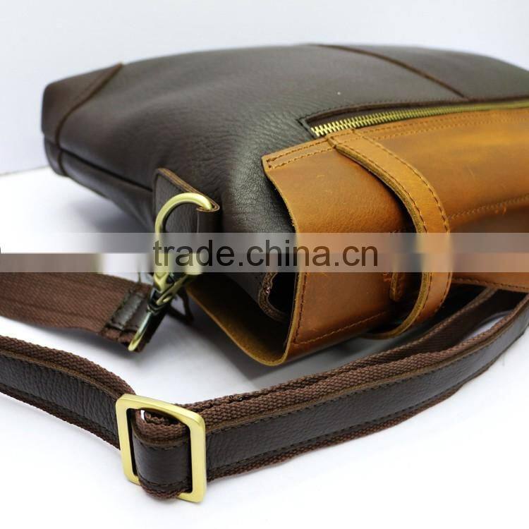 New multifunctional notebook Briefcase cowhide leather men's shoulder bag