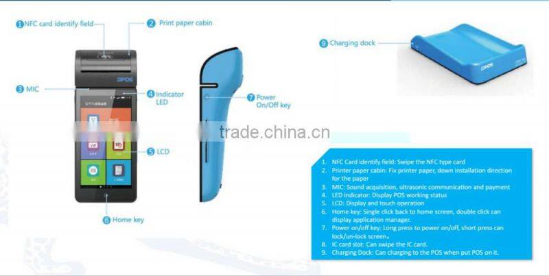 6 inch mini mobile android POS with EMV certification