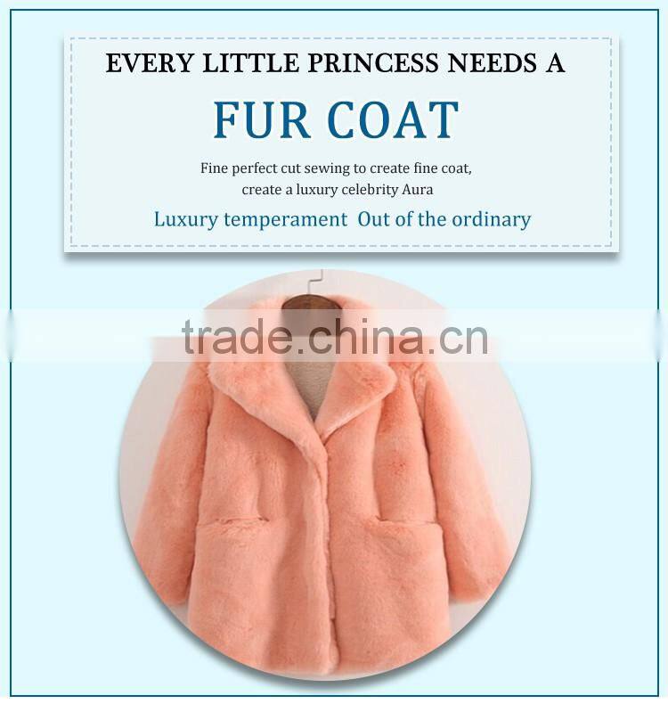 2016 children winter lovely girls faux fur winter overcoat