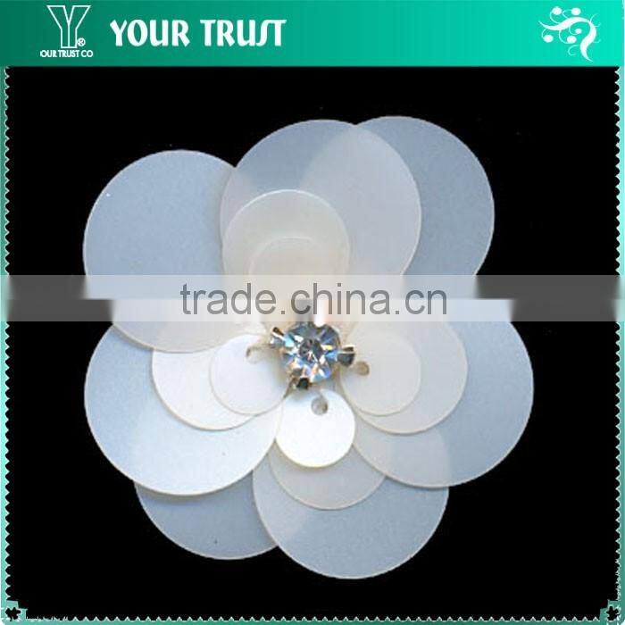 Width 3.5 Centimeter Flower Custom Wholesale Sequin Applique Patches
