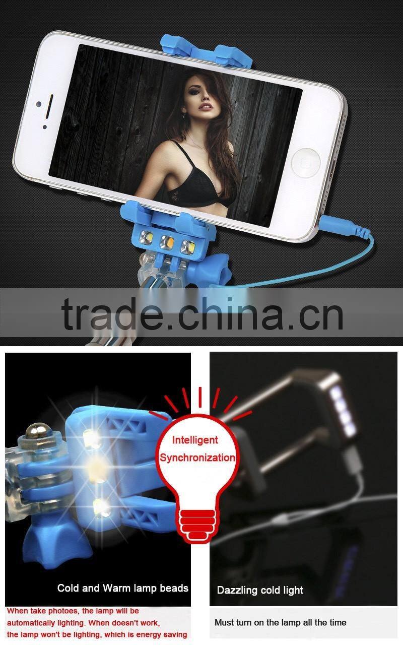 Selfie Monopod LED Flash Smartphone Selfie Stick Supreme Mini Night Version LED Filling Light For Android Phone for iPhone