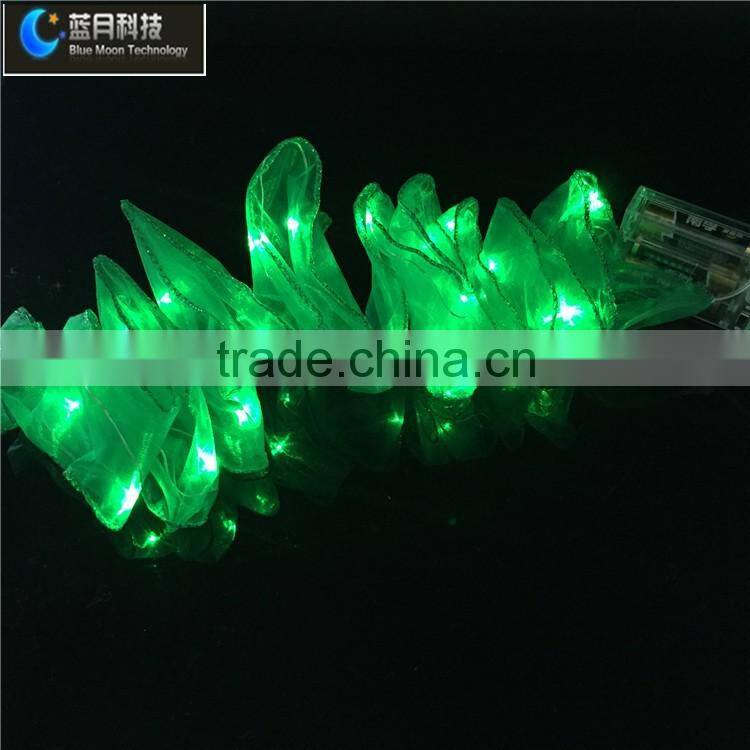 Ribbon series green color 2AA batetry case party lights