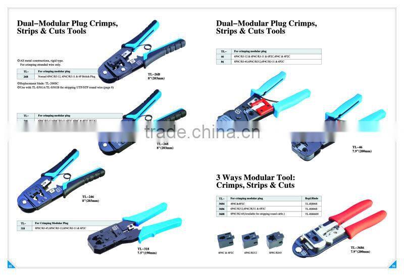 Dual-Modular Plug Crimps,Strips&Cuts Tool