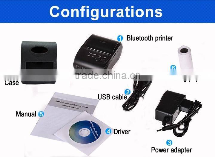 Support Thai Printing Mobile Receipt Printer Wireless Bluetooth Printer Pos System IMP006