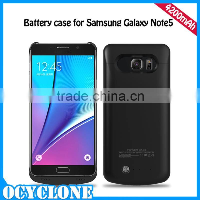 External backup battery case 4200mah battery case for samsung galaxy note 5