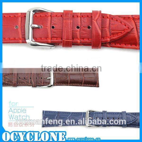 Fashionable crocodile leather watch band for apple watch