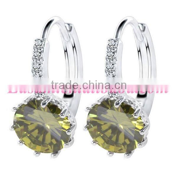 Fashion Blue Danube earring AAA zircon ear clip earring