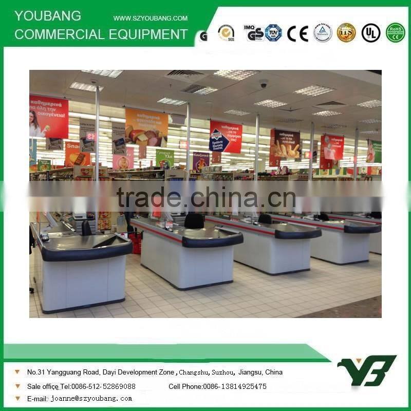 Trade Assurance Hot selling checkout counters used in supermarket, checkout counter for supermarket, checkout counter with scan