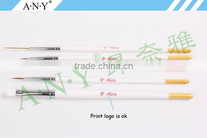 ANY Cheap 5PCS Wood Handle Nail Beauty Nail Brush for Nail Decoration