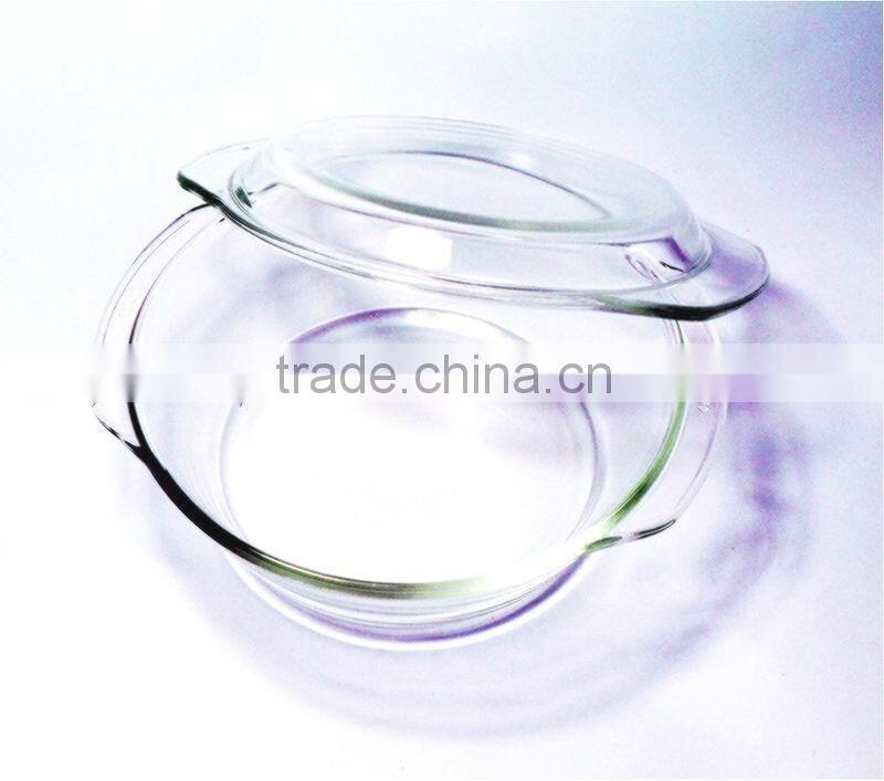 wholesale round clear pyrex glass plate with for microwave cooking