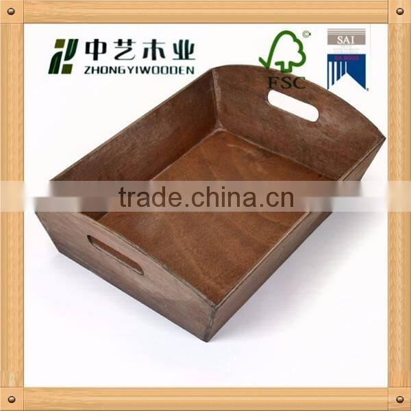 Trade assurance Plain Wood Serving Tray Large Wooden Breakfast Tea Serving Bed Tray With Handle