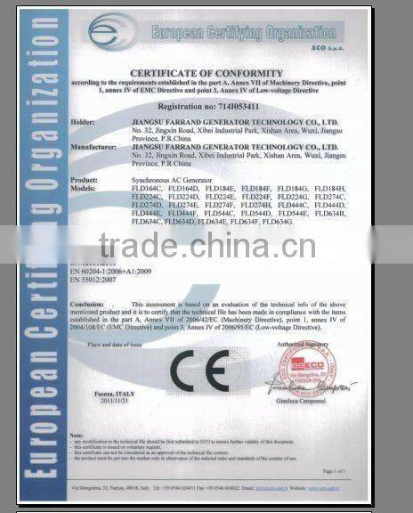 140kva/110kw synchronous brushless kaplan diesel generator