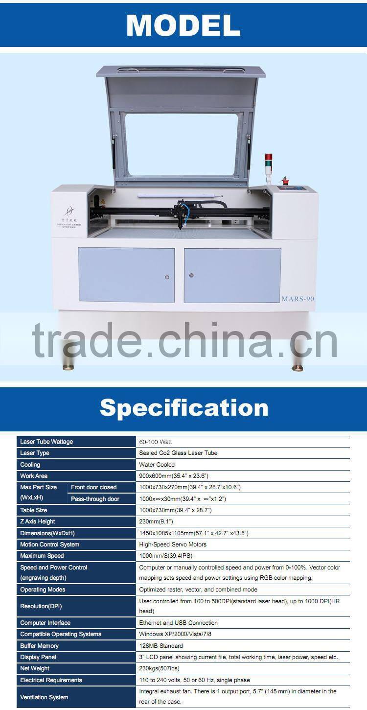 Co2 cutting and engraving laser machine for acrylic necklace with CE &FDA