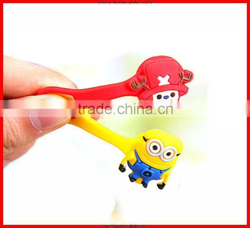 Fashion cable winder for earphone,unique design cute silicone bobbin winder