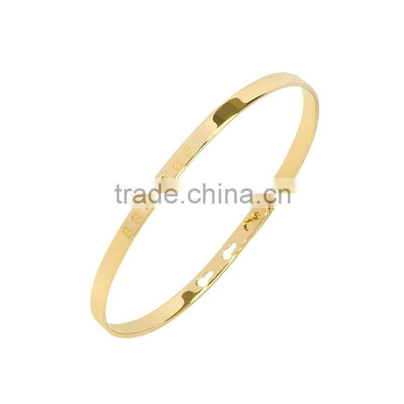 Memories Bangles with Customize Design Word 'BREATHE' with 4mm/7mm Width