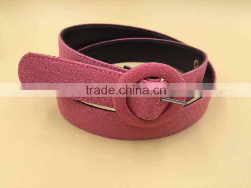 Fashion covered button buckle PU belt