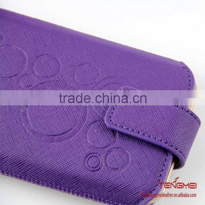 flanging pouch case with pattern embossing, universal case custom made