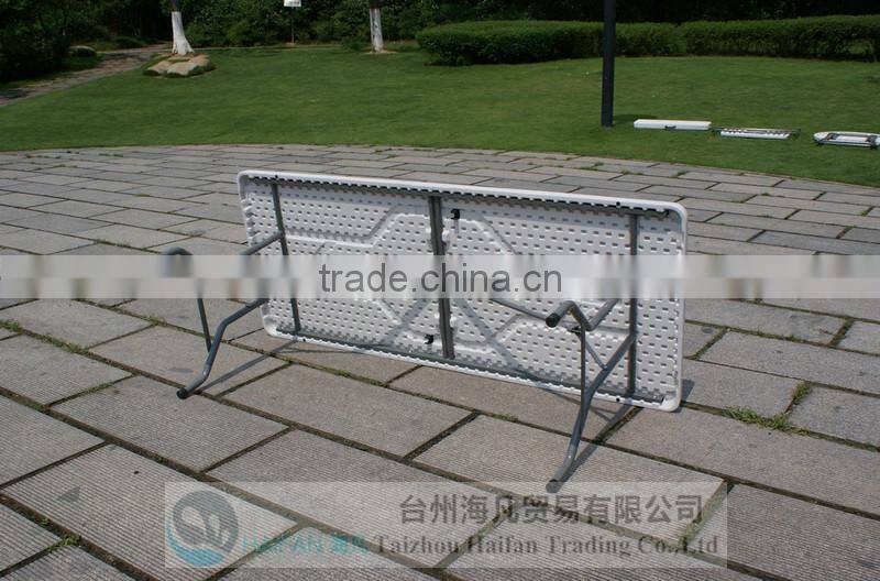 hot sell 6FT blow molding plastic dining table for restaurant/high quality dining plastic table with removable legs
