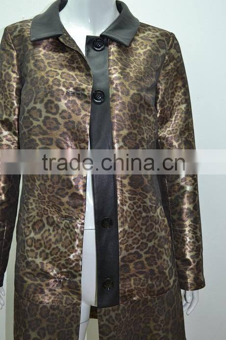 Leopard Printed women summer coat thin trench coat for office wearing