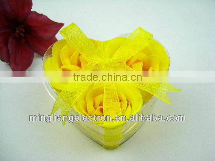 Hot sale 3pc rose soap flower for wedding gfts