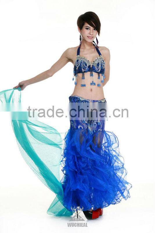 New Tribal Sexy India Belly Dance Veil, Belly Dance Stage Performance Chiffon Veil, Belly Dance Fan Veils (SJ002)