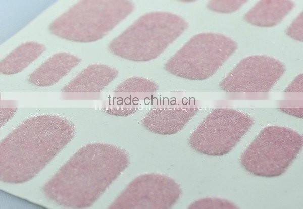 Christmas custom 3D lavender pink velvet nail wrap flocking powder nail strips self-adhesive nail sticker factory