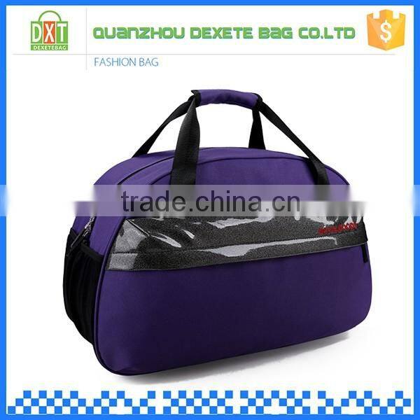 Cheap custom purple printed waterproof nylon travel bag logo