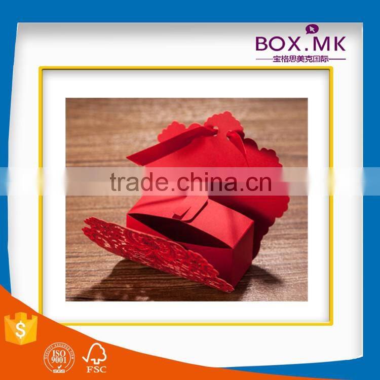 Fashionable Promotional Luxury High Quality Customize Red Cardboard Box Wedding Favors