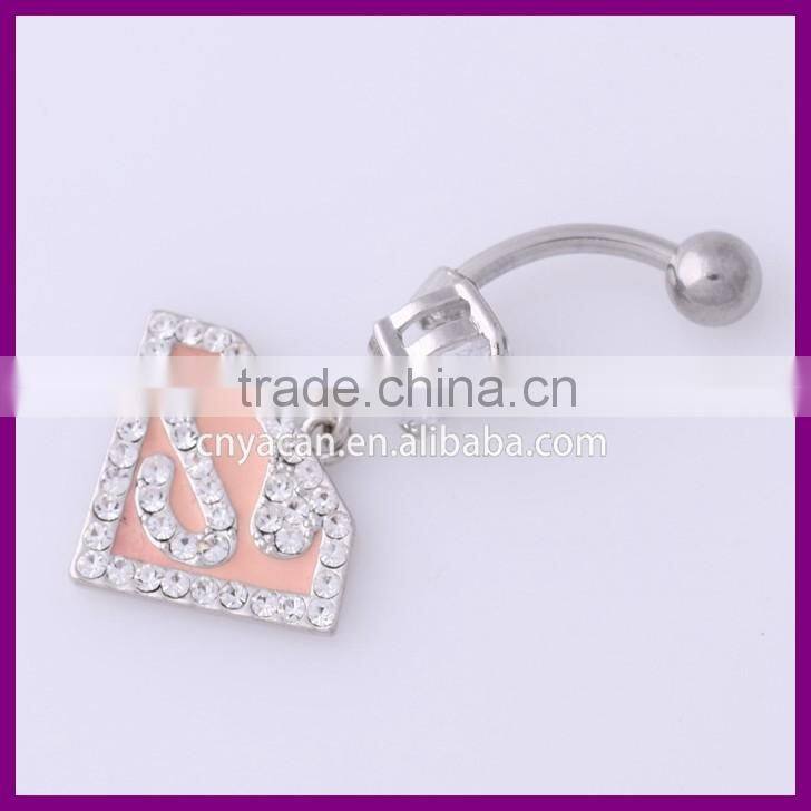 14G 316L Stainless Steel High Qualtiy S Logo Superman Signs Blley Button Ring Body Jewelry