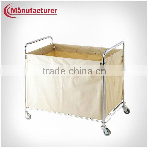 Stainless Steel Hotel Housekeeping Equipment/Hospital Cleaning Laundry Linen Cart