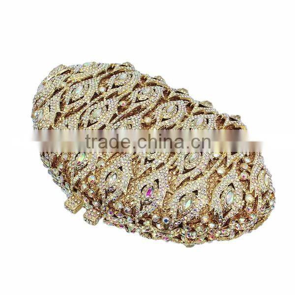 AB color crystal clutch evening bag rhinestone handmade bag fancy ladies purse (88138A-AB)