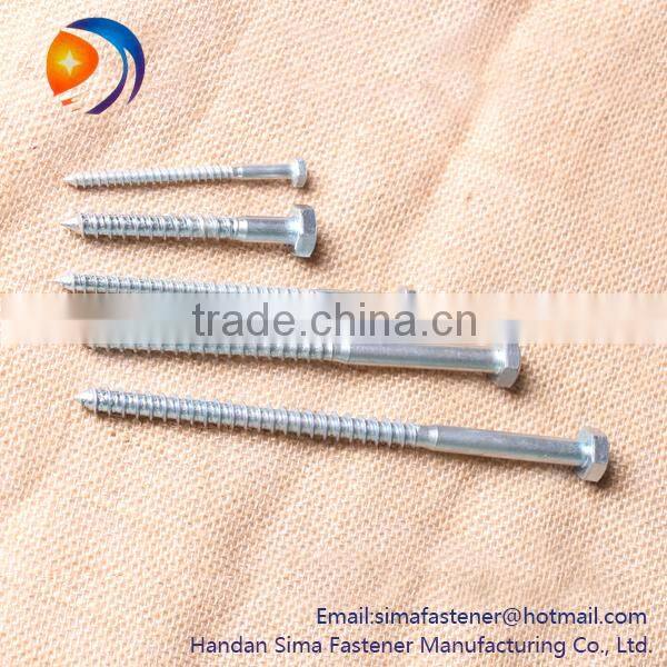 DIN571 Zinc plated Steel Hex Wood Screw, Lag bolt