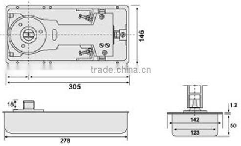 SS-222 Double swing glass door Floor Spring , stainless steel Glass door floor hinges/Floor Spring