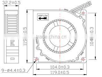 Factory price 120x120x32mm Brushless DC Blower Fan