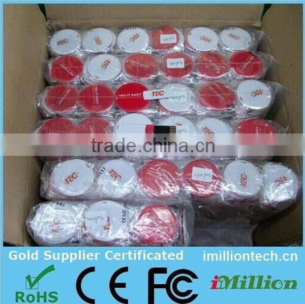 Round custom credit card bulk 128mb USB memory disk flash drive