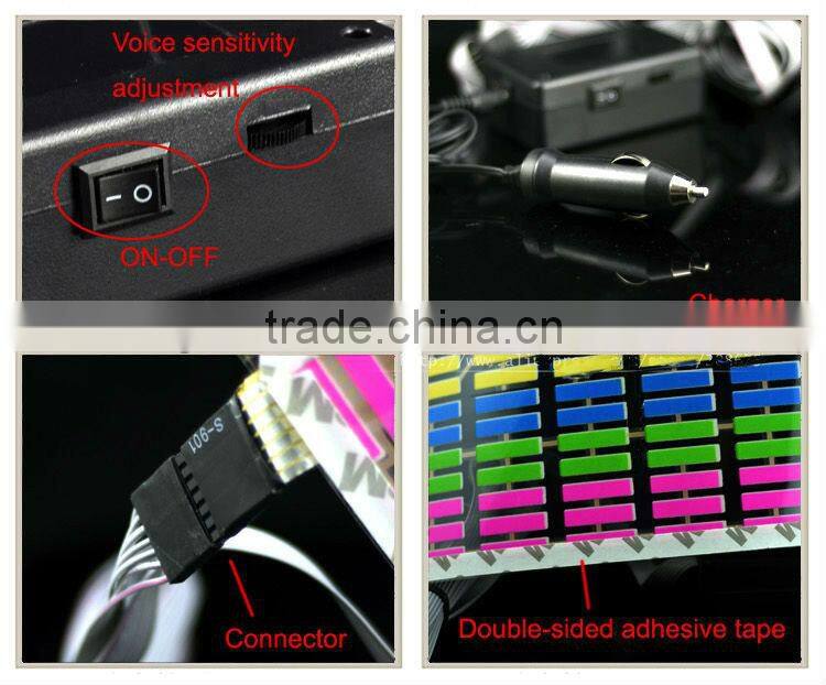 multi-color LED Sound Music Activated EL Sheet Car Stickers Equalizer Glow Flash Panel