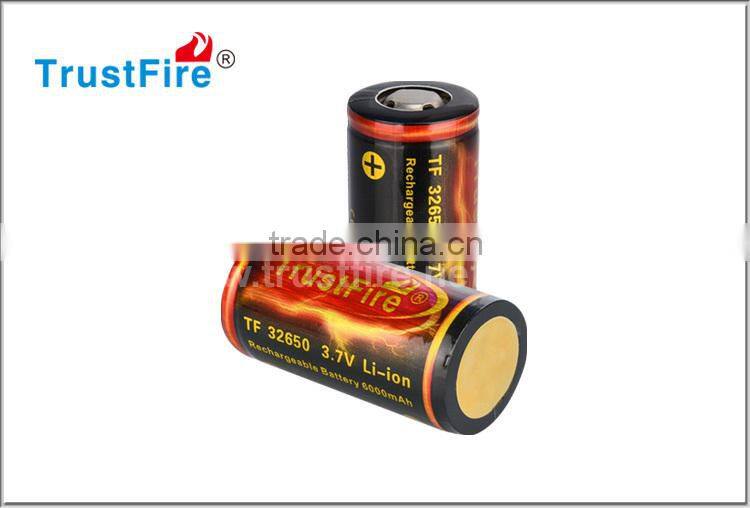 TrustFire 32650 6000mAh Li-ion rechargeable battery 3.7V/4.2V D size lithium battery rechargeable with PCB