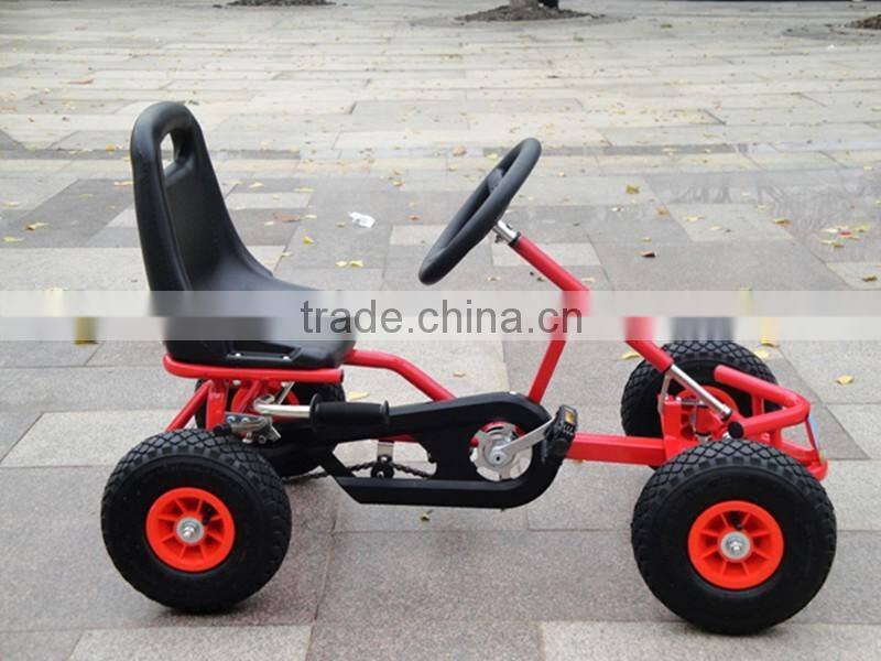Pedal go kart for inflatable track racing field