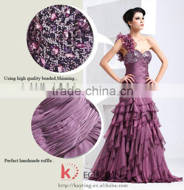 Fashion new style sexy dress designer names long dresses purple lace party dress