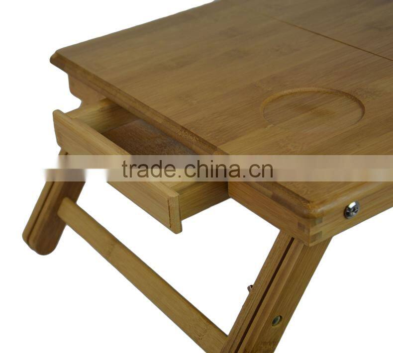 BH004/Light Folding Laptop Versatile Bamboo Serving Table Bed Tray with Long Leg