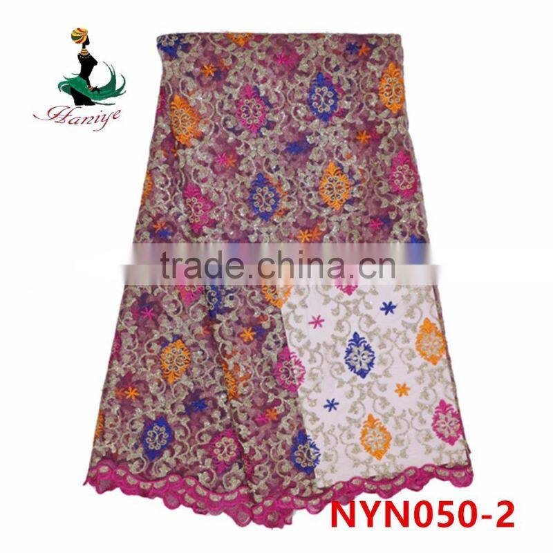 2016 Haniye african comfortable net lace tulle lace fabric for wedding dresses/NYN50