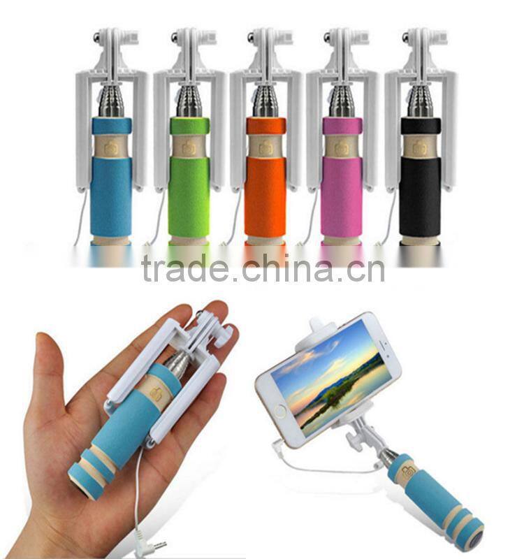 New style high quality cheap remote cable wholesale selfie stick