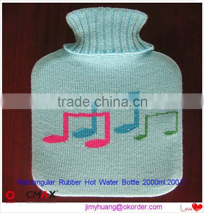 Hot Water Bottle Animal Plush Cover 2000ml Natural Rubber Medical Houseware /JH