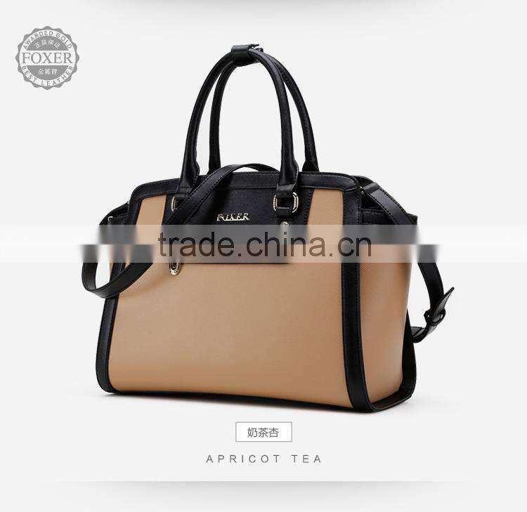 Western style handbag shoulder bag young ladies brand foxer bag pu leather