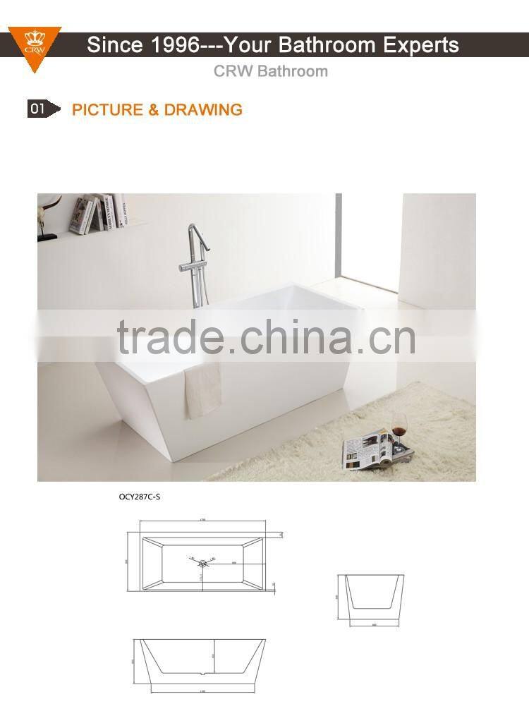 CRW OCY287CS Rectangle Freestanding Soaking Bathtub