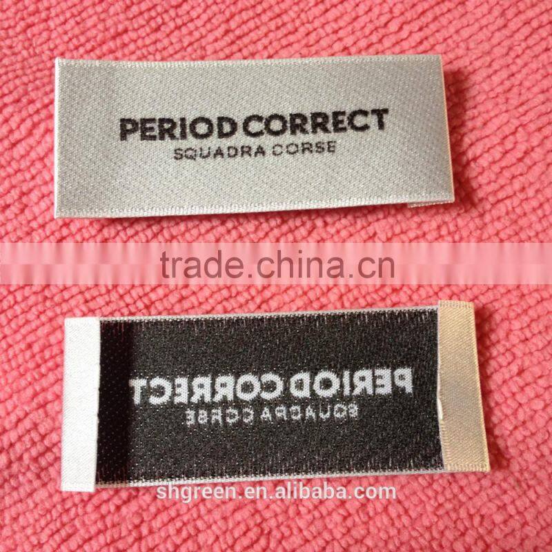 Hot cut fabric end folding main woven labels for garment