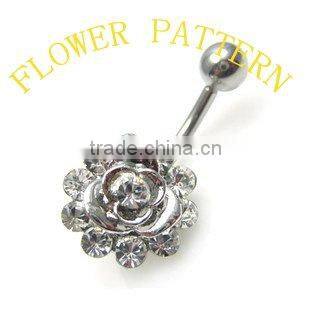 Flower pattern fashion 316L stainless steel jewelry316L stainless steel jewelry belly ring piercing jewelry