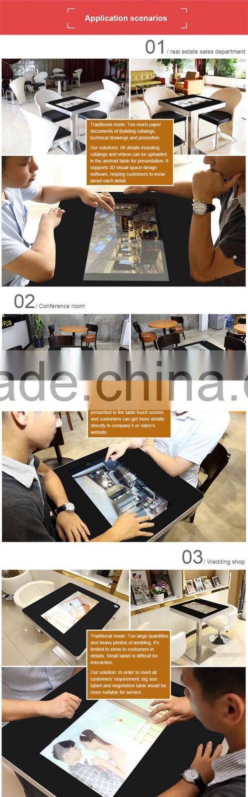 Digital Media Interactive Multi Touch Screen Bar Table, catering design table, small conference table