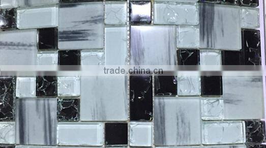 roman mosaic tile and ice crackle glass mosaic tile