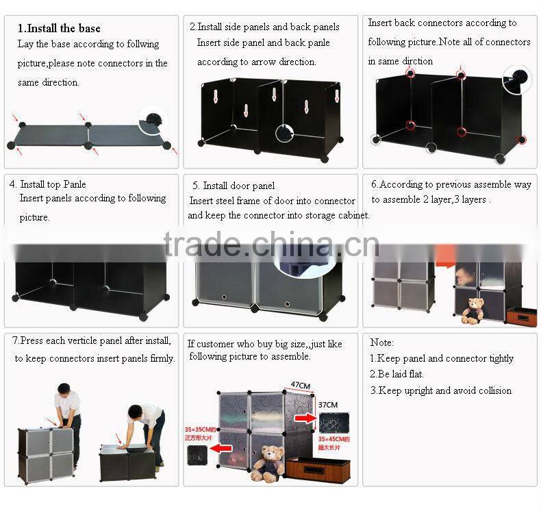 AL0021-6 2016 pink color hot sale diy creative pp cube storare tank craft cabinet